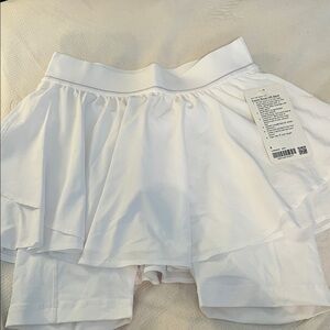 White Tennis Skirt with Built-in Shorts